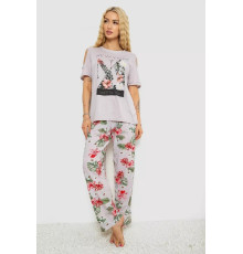 Піжама жіноча з принтом, колір світло-бузковий, 243R3038-C