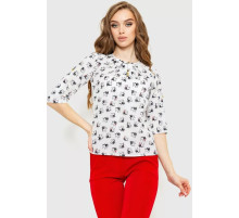 Блуза з принтом, колір молочно-чорний, 230R1121