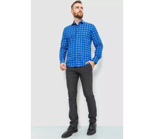 Рубашка мужская с принтом, цвет электрик, 214R7039