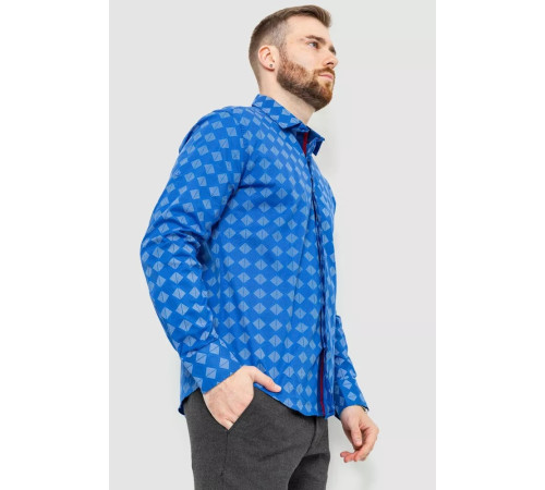 Рубашка мужская с принтом, цвет электрик, 214R7039