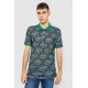 Поло мужское с принтом, цвет зелено-синий, 247R309
