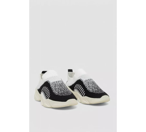 Сліпони жіночі з тканини, колір чорно-білий, 244R322C