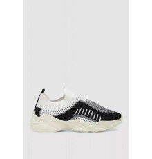 Сліпони жіночі з тканини, колір чорно-білий, 244R322C