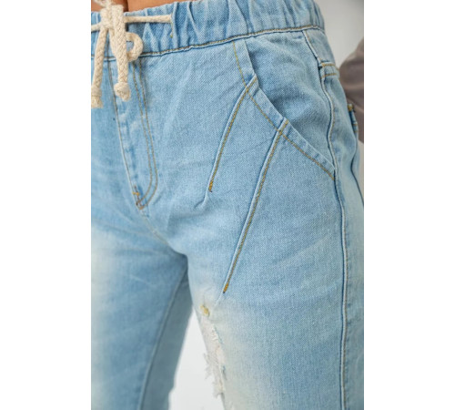 Джинси жіночі на резинці, колір блакитний, 244R5006
