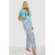 Женская пижама с принтом, цвет бирюзовый, 243R2499