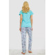 Женская пижама с принтом, цвет бирюзовый, 243R2499