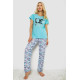 Женская пижама с принтом, цвет бирюзовый, 243R2499