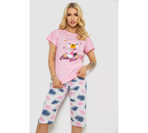 Піжама жіноча, колір рожевий, 243R50565