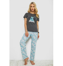 Женская пижама с принтом, цвет серый, 243R3577