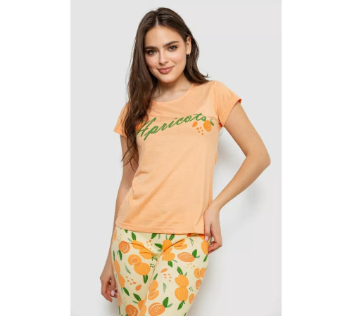 Женская пижама с принтом, оранжевый, 243R7137