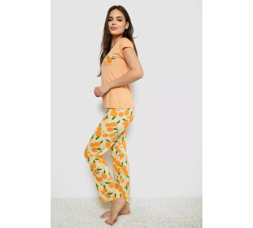 Женская пижама с принтом, оранжевый, 243R7137