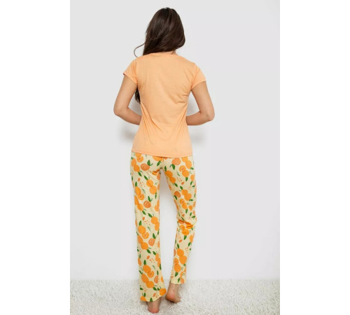 Женская пижама с принтом, оранжевый, 243R7137