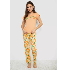 Женская пижама с принтом, оранжевый, 243R7137