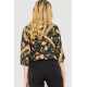 Боди с цветочным принтом, цвет черно-бежевый, 244R049