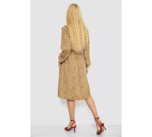 Платье с принтом софт, цвет бежевый, 214R0226-9.