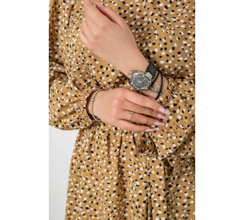 Платье с принтом софт, цвет бежевый, 214R0226-9.