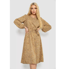 Платье с принтом софт, цвет бежевый, 214R0226-9.