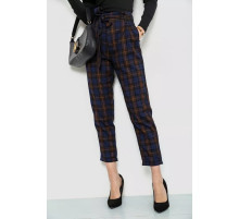 Штани жіночі в клітинку, колір синьо-коричневий, 244R157