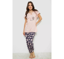 Пижама женская с принтом, цвет розовый, 243R1600-016
