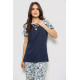 Жіноча піжама з принтом, колір синій, 243R1602-001