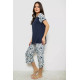 Жіноча піжама з принтом, колір синій, 243R1602-001