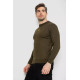 Светр чоловічий однотонний з вишивкою тризуб, колір хакі, 161R008