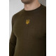 Светр чоловічий однотонний з вишивкою тризуб, колір хакі, 161R008