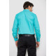 Рубашка мужская с коротким рукавом, цвет бирюзовый, 214R7008.