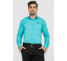 Рубашка мужская с коротким рукавом, цвет бирюзовый, 214R7008.