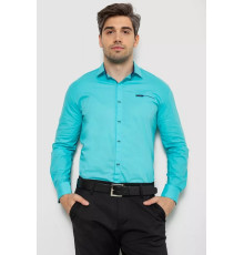 Рубашка мужская с коротким рукавом, цвет бирюзовый, 214R7008.