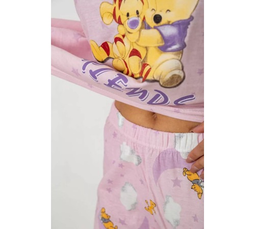 Піжама жіноча з принтом, колір рожевий, 243R15488