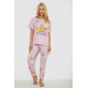Піжама жіноча з принтом, колір рожевий, 243R15488