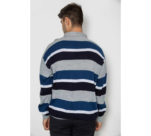 Светр-обманка чоловічий, колір сіро-синій, 161R901-2