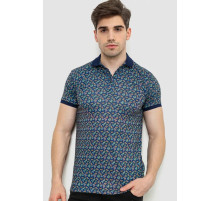 Поло чоловіче з принтом, колір темно-синій, 214R7003