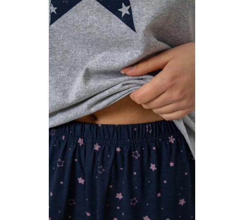 Пижама женская с принтом, цвет серо-синий, 243R9214