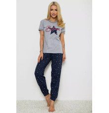 Пижама женская с принтом, цвет серо-синий, 243R9214