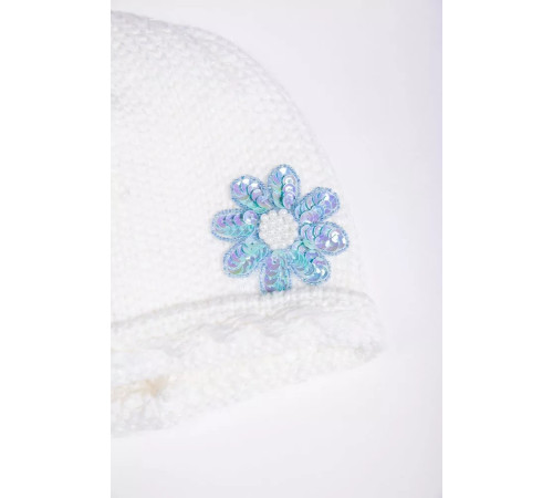 Дитяча шапка молочно-блакитного кольору, з декором, 167R7802-1