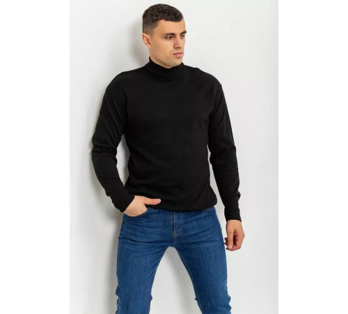 Свитер мужской однотонный, цвет черный, 161R1770