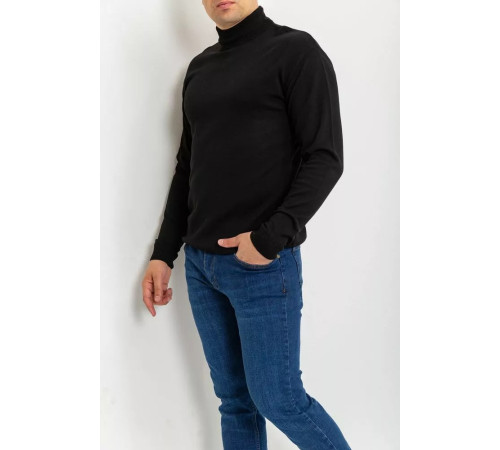 Свитер мужской однотонный, цвет черный, 161R1770