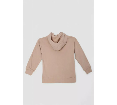 Худи детский на флисе с принтом Снеговик, цвет бежевый, 102R1517