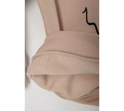 Худи детский на флисе с принтом Снеговик, цвет бежевый, 102R1517