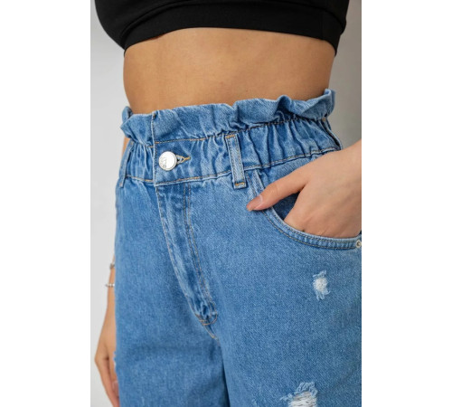 Джинсы женские Mom-fit, цвет голубой, 244R1573