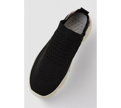 Слипоны женские из ткани, цвет черный, 244R291C