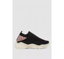 Слипоны женские из ткани, цвет черный, 244R291C