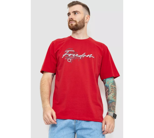 Футболка мужская батал, цвет красный, 208R019