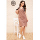 Платье-сарафан из эко-замши, цвет Бежевый, 104R005-1