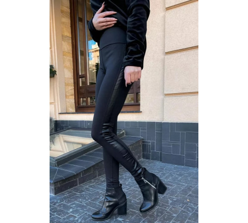 Лосины женские с лампасами, черного цвета, 172R408.