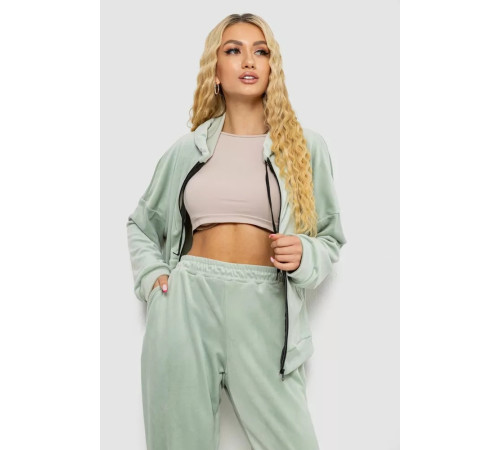 Спортивний костюм жіночий велюровий, колір оливковий, 238R107