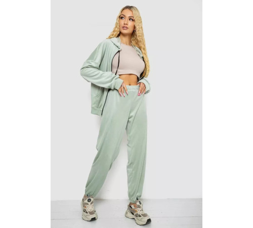 Спортивний костюм жіночий велюровий, колір оливковий, 238R107