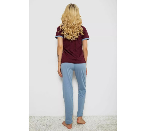 Пижама женская с принтом, цвет бордовый, 243R30018.